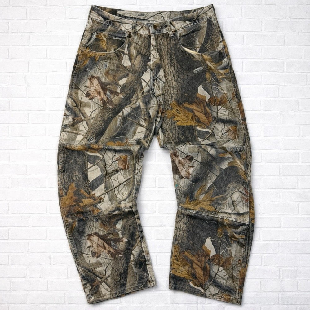 Wrangler Realtree Camo Pants Mens 34x30 (32x29) Double Knee Hunting Workwear
